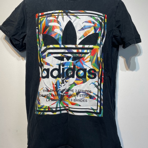 adidas Other - Adidas colorful logo black tshirt M